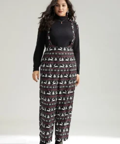 Christmas Elk Print Elastic Waist Knot Jumpsuit -Clothing Shop 570374119 xu 86c58627 d0dd 492c 92e5 e4ed51c5163e
