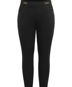 Plain Buckle Detail Slant Pocket Pants -Clothing Shop 570377347 bv