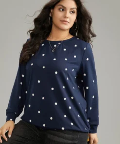 Small Daisy Print Crew Neck Sweatshirt