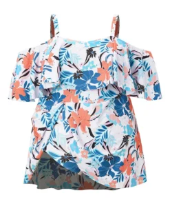 Tropical Adjustable Straps Cold Shoulder Ruffles Trim Swim Dress -Clothing Shop 574509217 hq 49ef9445 a22d 4cdd b26f caafe3d3dbd2