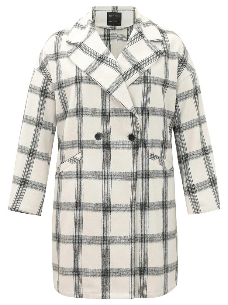 Plaid Lapel Collar Button Up Coat 12 Plaid Lapel Collar Button Up Coat - Image 10