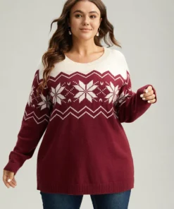 Supersoft Essentials Snowflake Colorblock Pullover