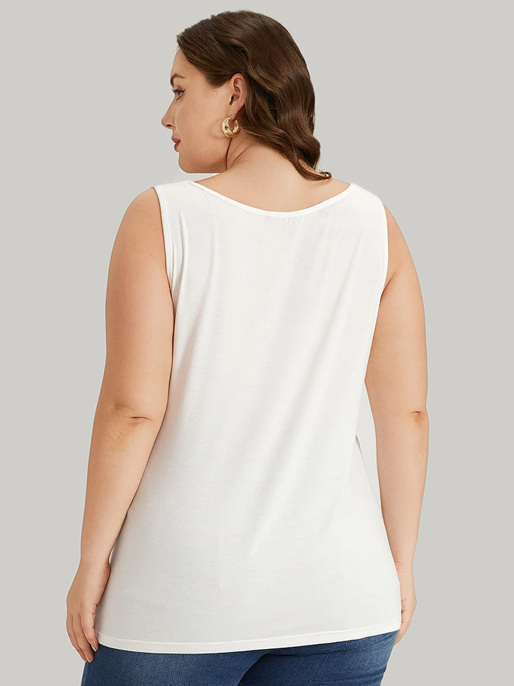 Supersoft Essentials Plain Square Neck Skinny Tank Top 4 Supersoft Essentials Plain Square Neck Skinny Tank Top - Image 2