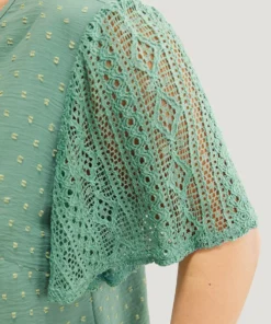 Polka Dot Lace Sleeve Blouse -Clothing Shop 579575491 vh