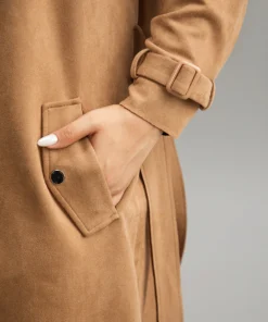 Solid Button Detail Knot Belted Coat -Clothing Shop 579691992 wk 100560cf f1a5 4ffb a07a aca77f9915b9