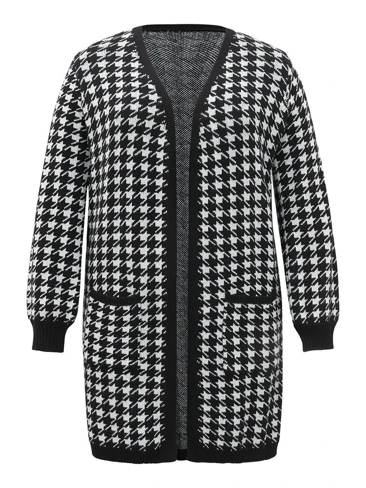 Supersoft Essentials Houndstooth Pocket Elastic Cuffs Cardigan 10 Supersoft Essentials Houndstooth Pocket Elastic Cuffs Cardigan - Image 8