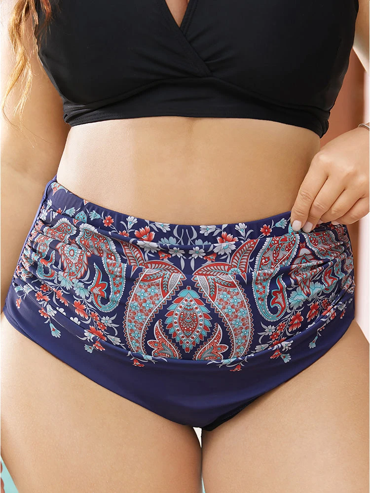 Paisley Print Ruched Front Swim Bottom 3 Paisley Print Ruched Front Swim Bottom