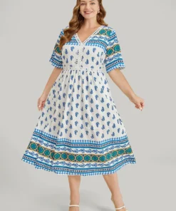 Bandana Print V Neck Pocket Contrast Lace Dress 14 Bandana Print V Neck Pocket Contrast Lace Dress -Clothing Shop 582205596 hb 2a749de2 dd88 4371 8d80 7ff9bd04c731