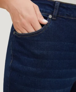 Floral Embroidered Very Stretchy High Rise Jeans -Clothing Shop 582863007 iu