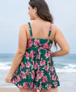 Floral Print A Line Round Neck Ruffle Hem Swim Dress -Clothing Shop 584246775 cq 2b1943b3 027b 4e4b b52e 35040ea07bc9