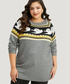 Supersoft Essentials Halloween Print Crew Neck Raglan Sleeve Pullover -Clothing Shop 584312720 gy dadff3a6 03fe 41a1 b9d3 3d7b92c12b58