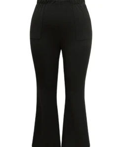 Solid Pocket Flare Leg Elastic Waist Pants 23 Solid Pocket Flare Leg Elastic Waist Pants -Clothing Shop 584558266 rf