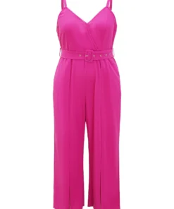 Plain Pocket Wrap Buckle Belt Jumpsuit -Clothing Shop 584764022 ej 69392445 c95f 4a15 82eb a81e9be03f27