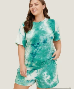 Tie Dye Crew Neck Sleep Top -Clothing Shop 584934442 ya