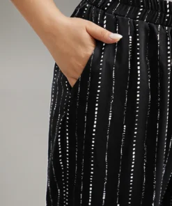 Polka Dot Striped Ties Wide Leg Pants -Clothing Shop 585008332 hs