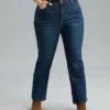 Dark Wash Very Stretchy Straight Leg Jeans -Clothing Shop 586216944 vp