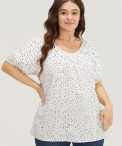 Polka Dot Pleated Round Neck Puff Sleeve Blouse 38 Polka Dot Pleated Round Neck Puff Sleeve Blouse -Clothing Shop 586440249 wj 81a079cf 4438 4a9c 9b94 5c6054688cba