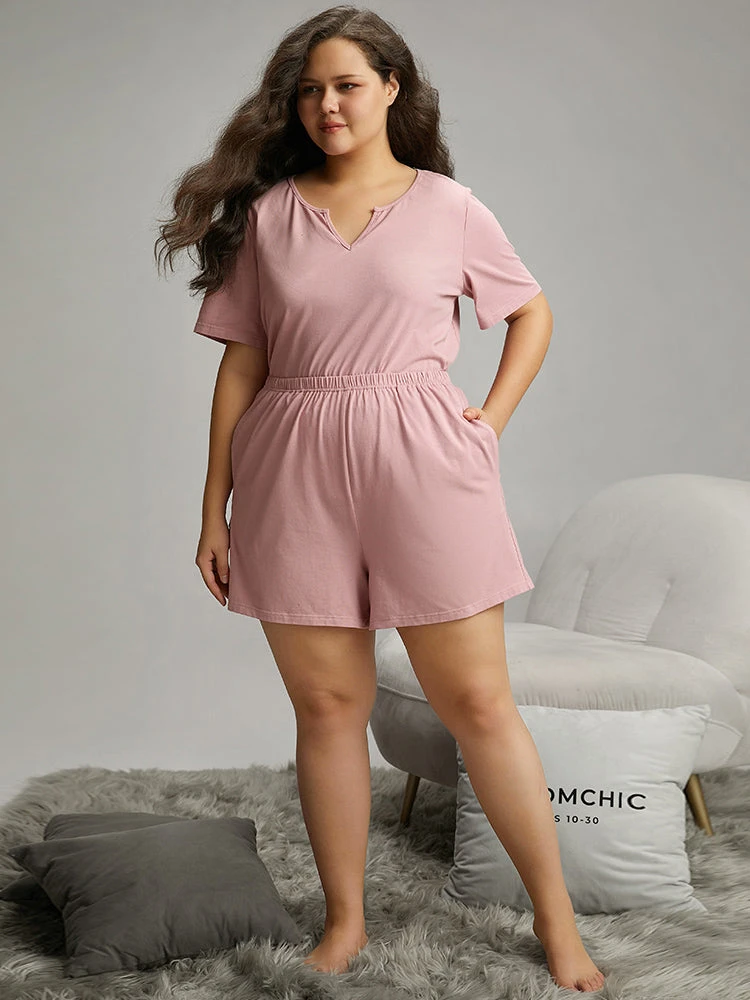 Plain Cotton Sleep Elastic Waist Shorts 7 Plain Cotton Sleep Elastic Waist Shorts - Image 5