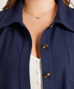 Plain Shirt Collar Button Through Pocket Waffle Knit Coat -Clothing Shop 588347120 iv 0e89bd04 fe1a 4dd0 8509 0307dba56fdf