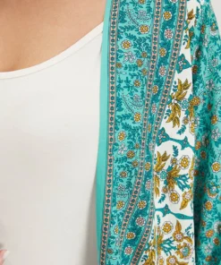 Boho Print Flutter Sleeve Open Front Kimono -Clothing Shop 589287448 mu