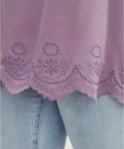 Plain Embroidered Scalloped Trim Tank Top -Clothing Shop 590302552 gu