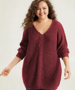 Cable Knit Plain Elastic Cuffs Pullover -Clothing Shop 590583492 qc cbd964ee 40ee 424e aca8 fc62884f4471