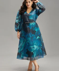 Floral Mesh Patchwork Pocket Elastic Waist Dress -Clothing Shop 591890798 rq b32ec4bc 0bc1 4eca b208 84e30fea1fdc