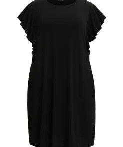 Solid Pocket Flutter Trim Sleep Dress 19 Solid Pocket Flutter Trim Sleep Dress -Clothing Shop 592116378 wp