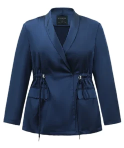 Suit Collar Flap Pocket Drawstring Ties Blazer -Clothing Shop 592999417 nc a11e6fb9 0e36 4234 b532 944819ccdbc4