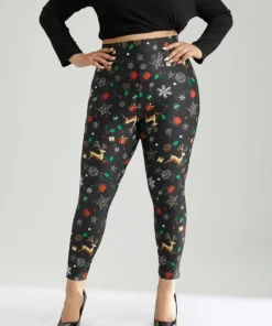 Christmas Print Elastic Waist Leggings 14 Christmas Print Elastic Waist Leggings -Clothing Shop 593322391 ks
