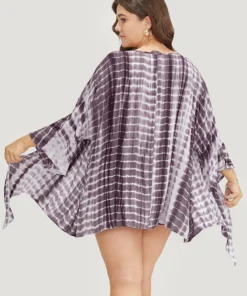 Tie Dye Open Front Batwing Sleeve Knotted Hem Kimono -Clothing Shop 593421990 sc f7c3e38d 530b 4fdc 8fe3 2d3de07b0fa7