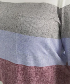 Striped Split Hem Asymmetrical T-shirt -Clothing Shop 593826969 ev