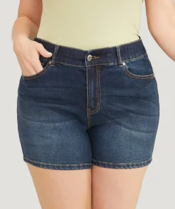 Very Stretchy High Rise Slant Pocket Denim Shorts -Clothing Shop 594365566 pz 7f1f8e05 226a 4c2a 8595 3a3dfe4be4d6