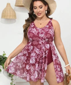 Floral Print Adjustable Straps Flutter Split Hem Swim Dress -Clothing Shop 594763505 tq 00c9c672 0df6 471b 88b9 42d5cbe8f88c