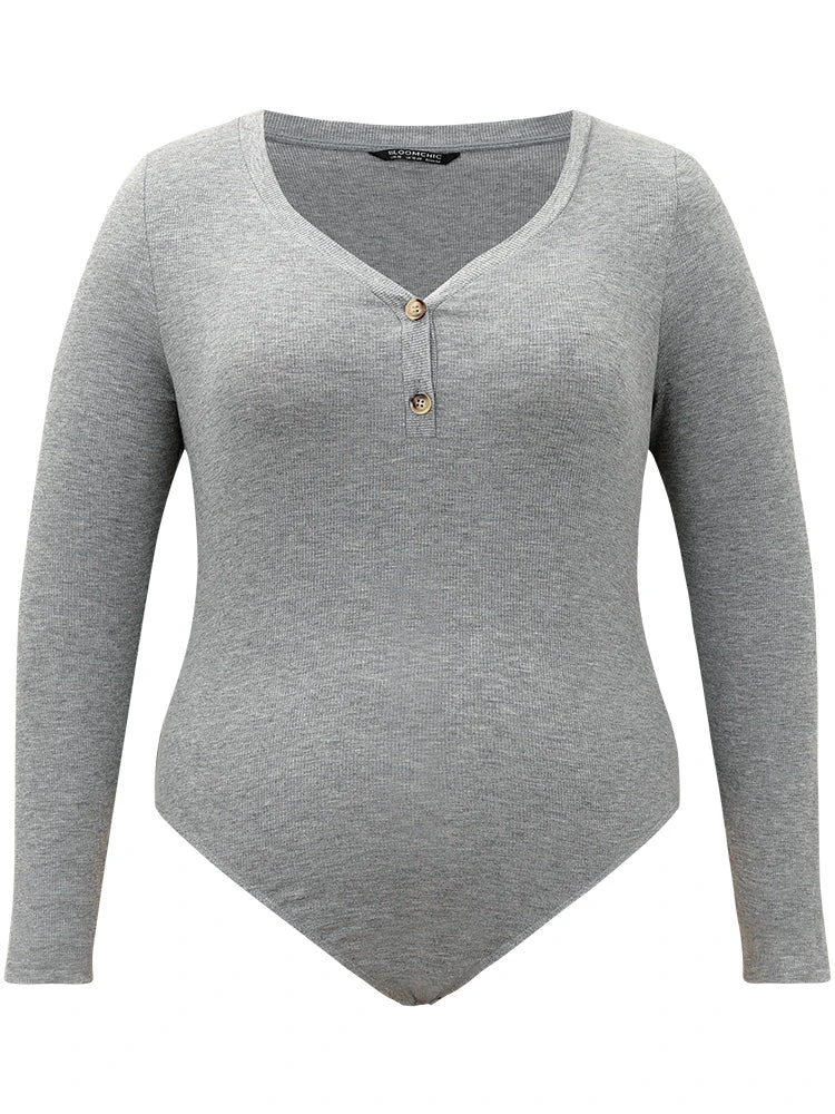 Supersoft Essentials Rib Knit Button Up Bodysuit 11 Supersoft Essentials Rib Knit Button Up Bodysuit - Image 9