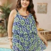 Bandana & Geo Crisscross Ruffle Tiered Swim Dress