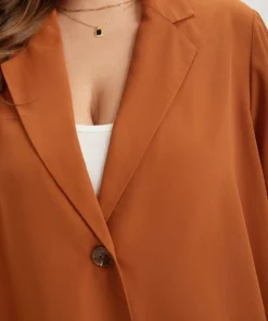 Plain Button Up Tab Sleeve High Low Hem Blazer -Clothing Shop 596679008 ea 3eba8537 a7bb 47b1 b0f7 2eab139d3668