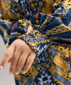 Boho Print Shirred Pocket Ruffle Hem Dress -Clothing Shop 597519102 rd 7a0695d9 56b4 46b4 8c20 91121be9b6ae