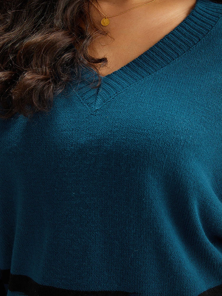 Striped Bell Sleeve Moderately Stretchy Pullover 7 Striped Bell Sleeve Moderately Stretchy Pullover - Image 5