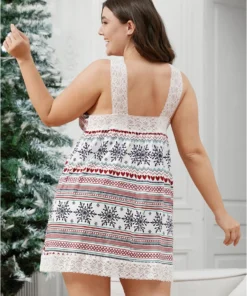 Snowflake Print Contrast Lace Backless Short Dress -Clothing Shop 5 1a60f77b 73d5 4675 9c2c 08ac6195f52d
