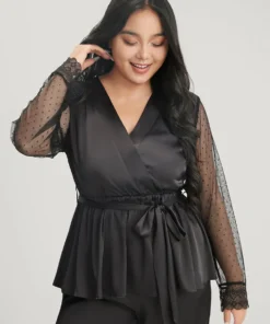 Solid Mesh Lace Wrap Belted Pajama Set 13 Solid Mesh Lace Wrap Belted Pajama Set -Clothing Shop 5 561d097c 0b48 4ba5 8257 2f3daca912a4