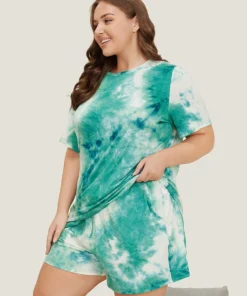 Tie Dye Crew Neck Sleep Top -Clothing Shop 601225832 ir