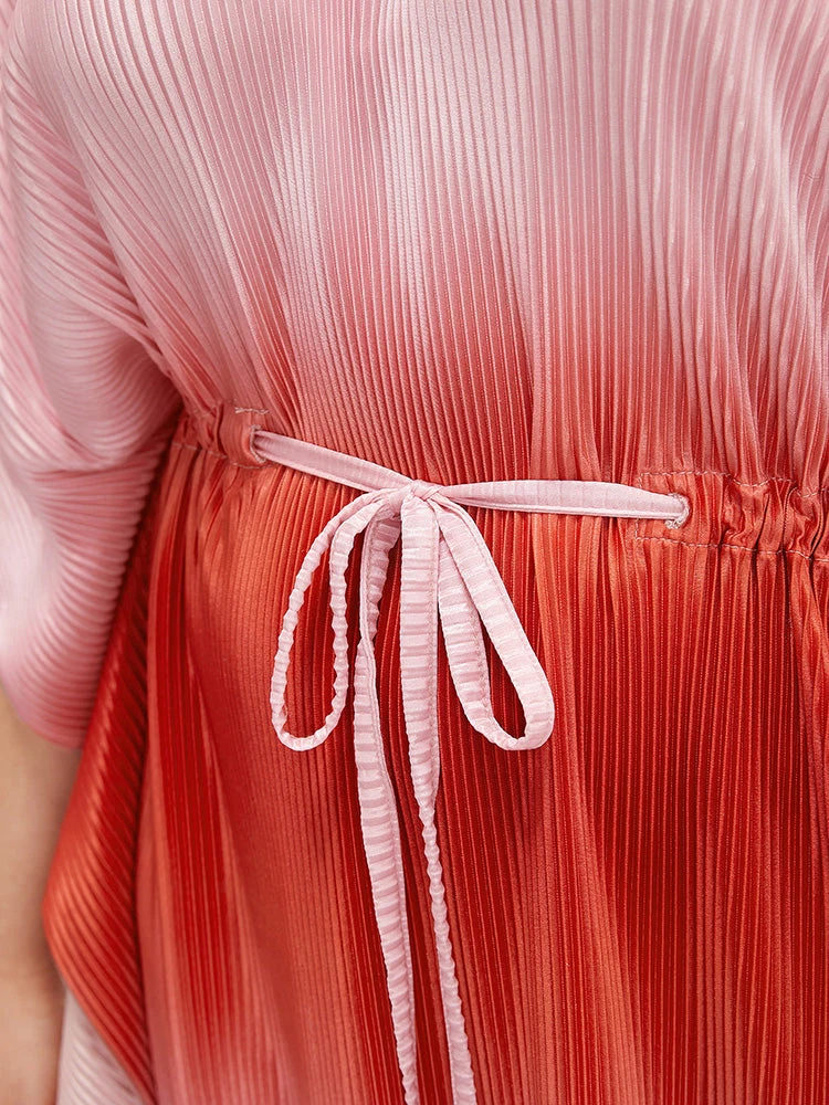 Ombre Print V Neck Drawstring Cover Up 11 Ombre Print V Neck Drawstring Cover Up - Image 9