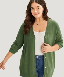 Supersoft Essentials Plain Button Detail Very Stretchy Cardigan 26 Supersoft Essentials Plain Button Detail Very Stretchy Cardigan -Clothing Shop 605031287 ke