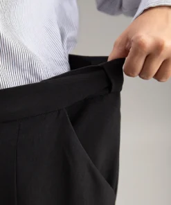 Plain Metal Detail Pocket Wide Leg Pants -Clothing Shop 607522529 ou