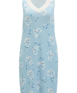 Floral Print Pocket Guipure Lace Sleep Tank Dress -Clothing Shop 607623742 xz