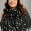 Snowflake Two Tone Scarf -Clothing Shop 609536655 sp