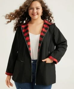 Halloween Zipper Drawstring Plaid Contrast Patchwork Jacket -Clothing Shop 610735103 uf 33e91622 987d 485b 9864 1fe4ea8f86d9