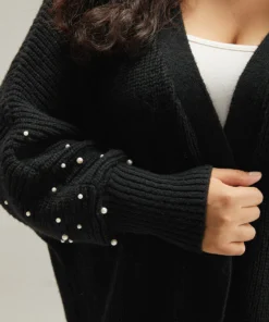 Patchwork Pearl Beaded Curved Hem Cardigan 20 Patchwork Pearl Beaded Curved Hem Cardigan -Clothing Shop 610845168 ol