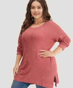 Supersoft Essentials Geometric Split Side Loose Pullover